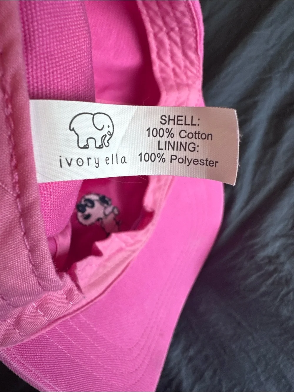 Pink Snoopy Embroidered Baseball Cap Ivory Ella